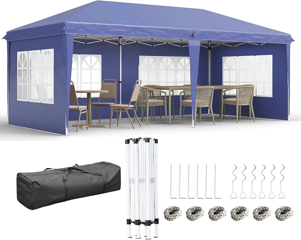 jardinite – Tonnelle pop-up jardin 3x6 m, 3 côtés, sac transport