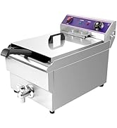jardinite Friteuse électrique,16LCommerciale friteuse avec valve de vidange acier inoxydable,Profes...