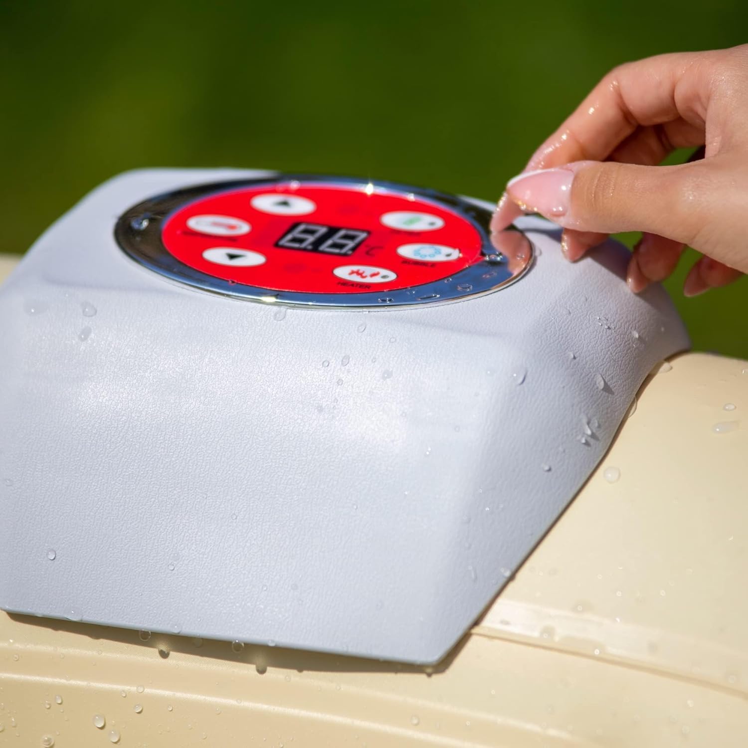 jardinite - Bain à remous Ovale - 190x120x65 cm - Pompe 30 W, 550 L