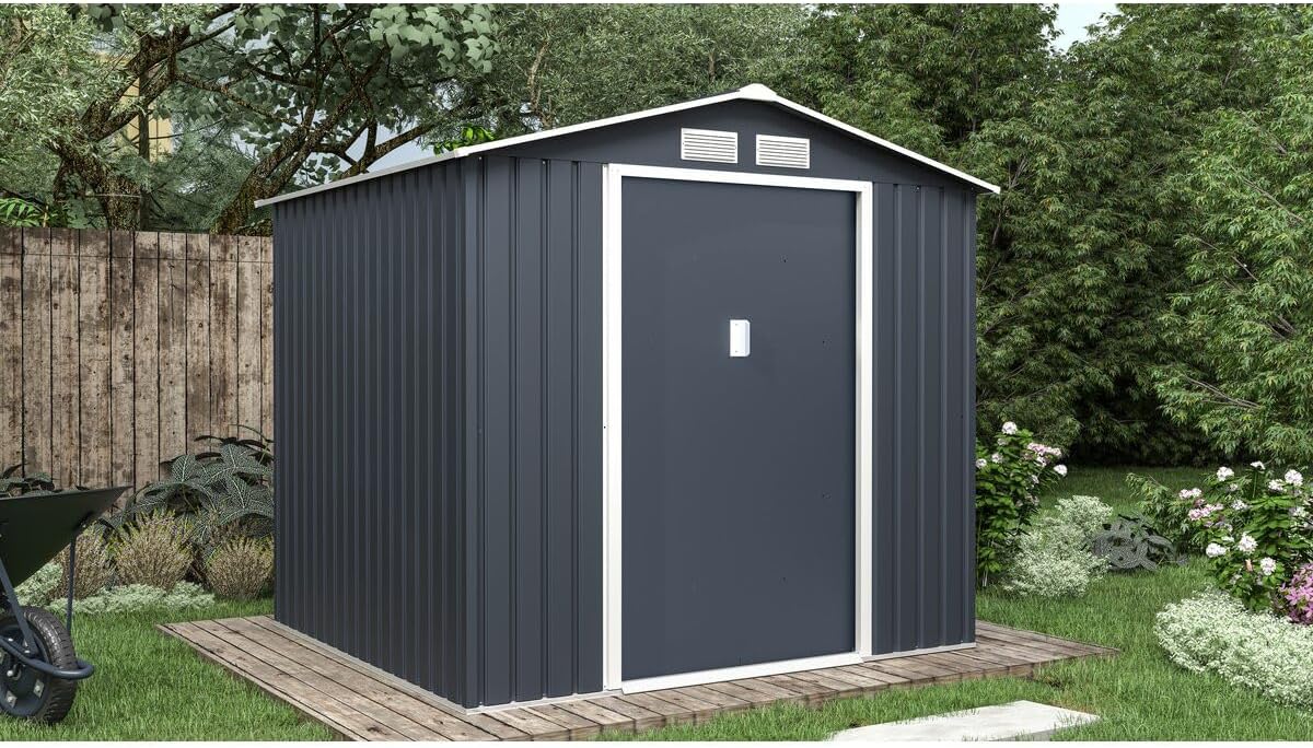 Abri de Jardin métal Vegas - 4,07 m² - Gris