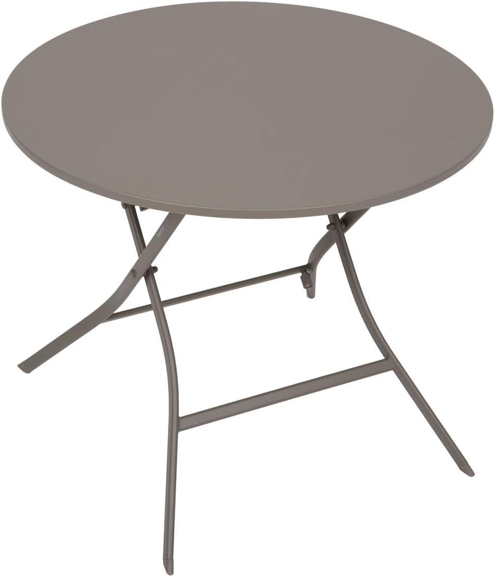 jardinite - Greensboro - table pliante ronde acier antirouille 4 places