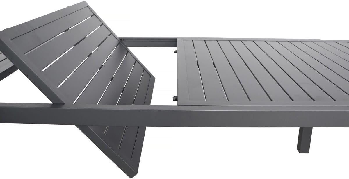 Salou - Table de jardin extensible - 240/300x100x75 cm - métal gris