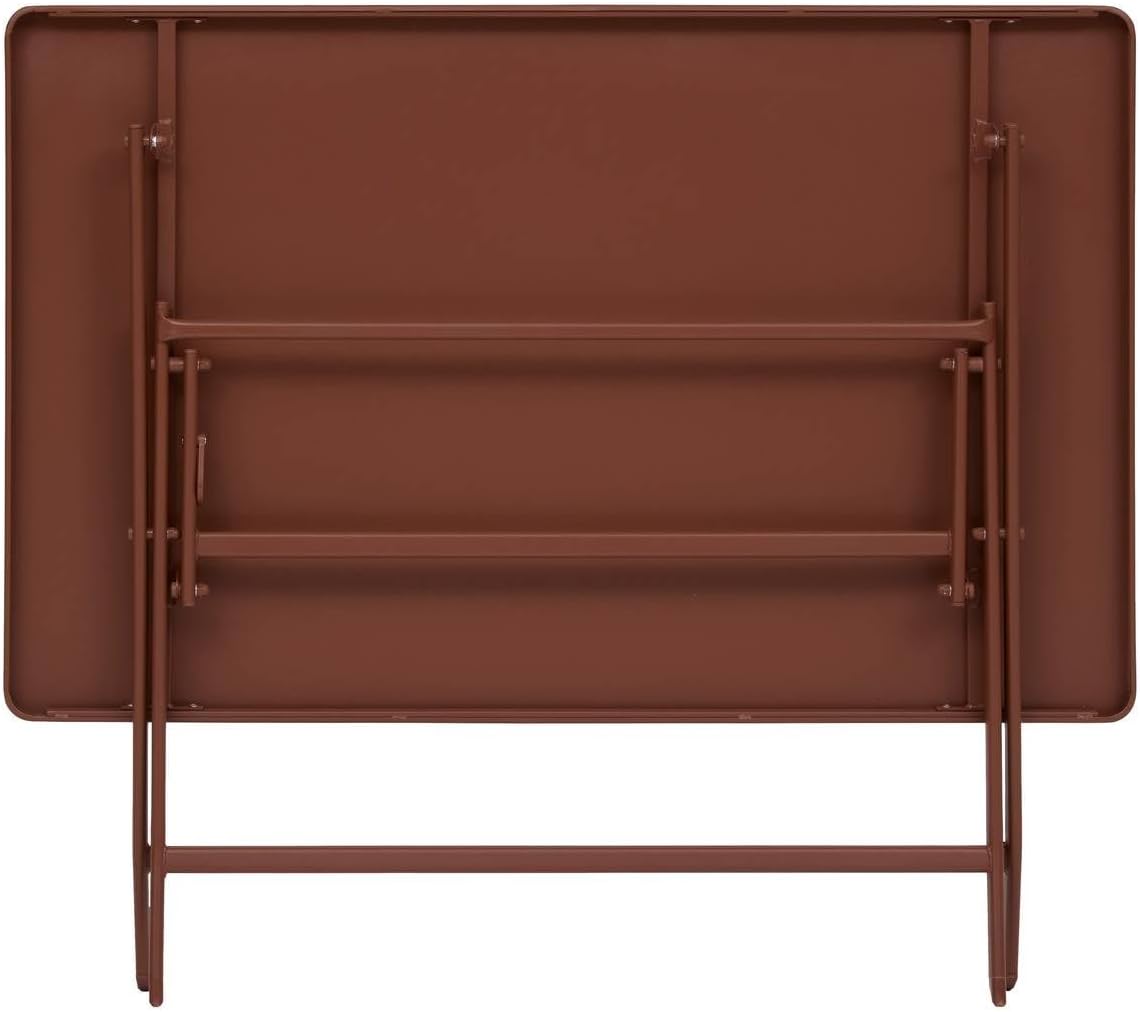 jardinite - Greensboro - 110x70 cm - table pliante 4 places acier acajou