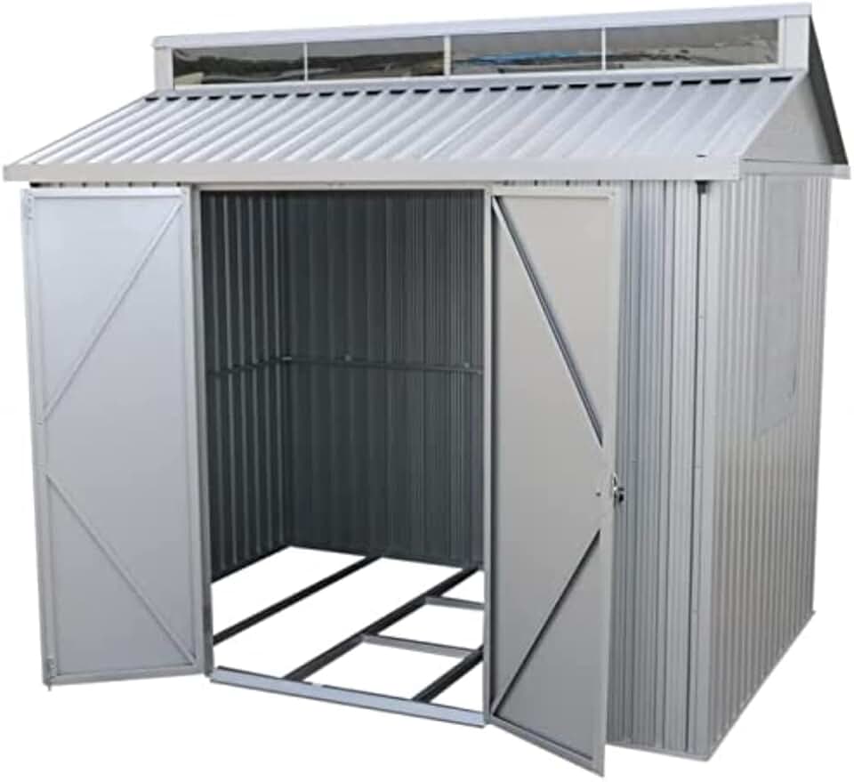 jardinite - ALU - 8x6 - abri jardin alu, lucarne, fondation, fenêtre, portes verrouillables