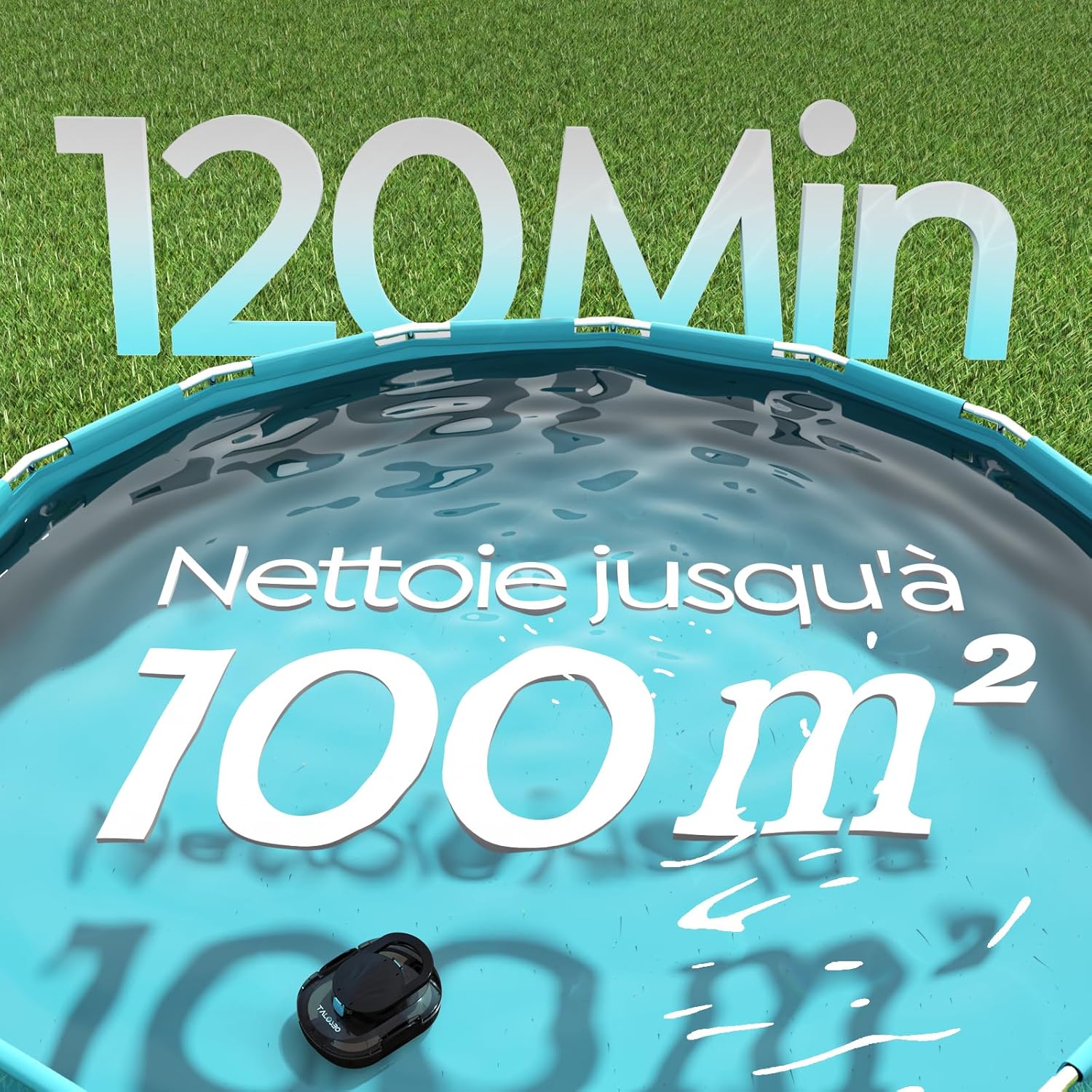 S1PRO - Robot de piscine compact, double moteur, 120 min, 100m² - S1PRO