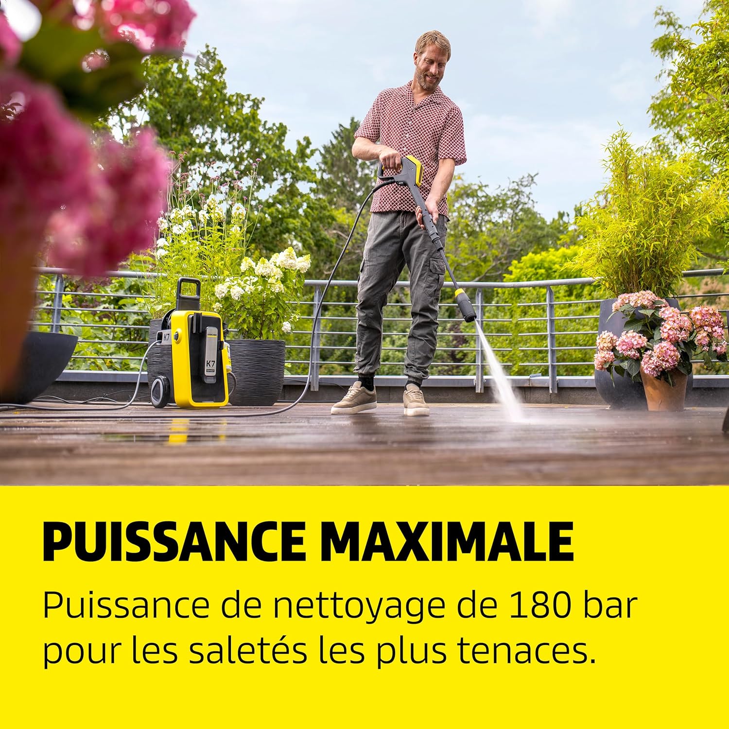 jardinite - K 7 Premium Connect - 180 bar, 600 l/h, enrouleur, Home Kit