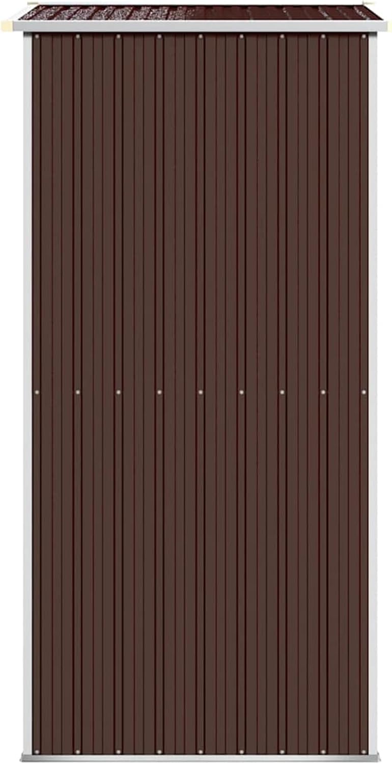 Abri de jardin extérieur - acier galvanisé marron, 192x108x223 cm, rangement robuste