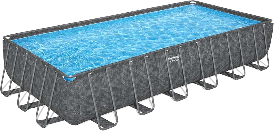 jardinite Piscine Hors Sol rectangulaire APX 365-732 cm x 366 cm x 132 cm - Gris foncé