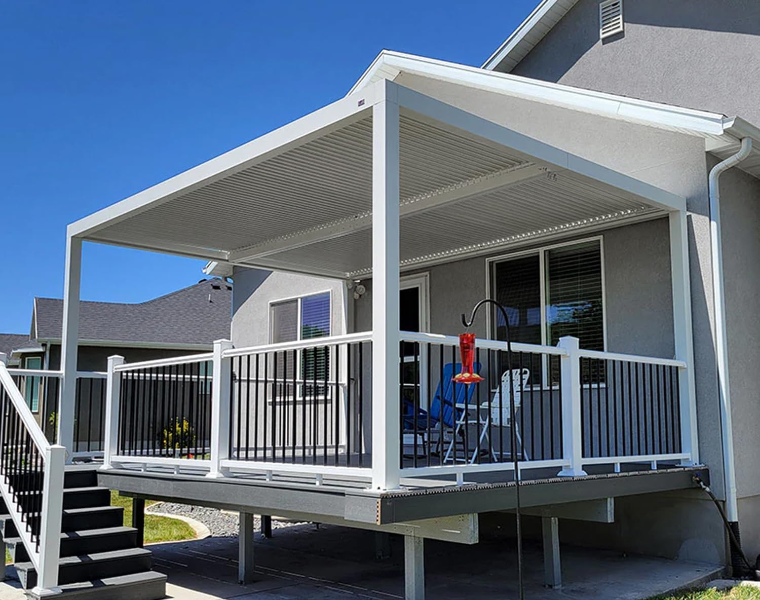 jardinite - Pergola Bioclimatique - 4,24x3m - Aluminium, lames orientables, blanc
