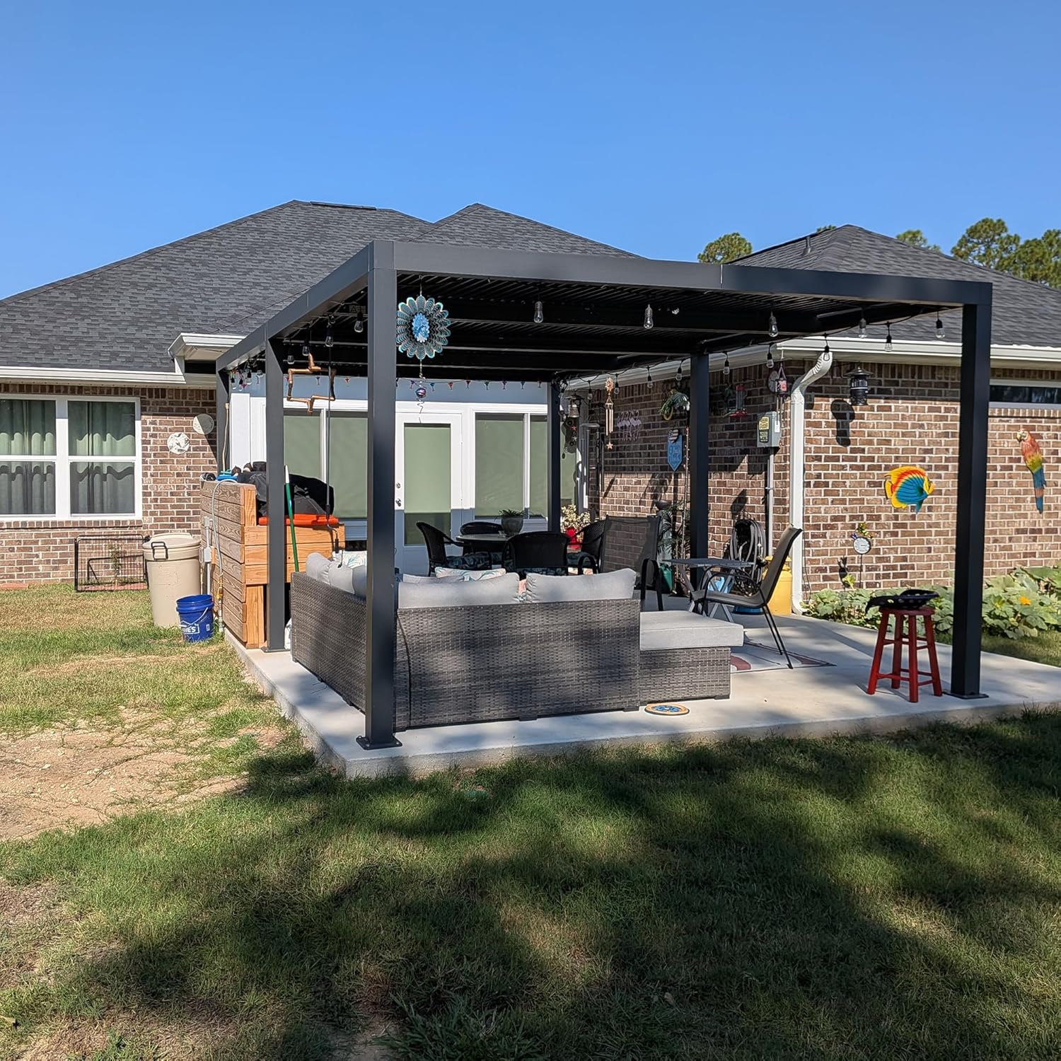 jardinite - Pergola bioclimatique - 6x3,68m - aluminium lames orientables