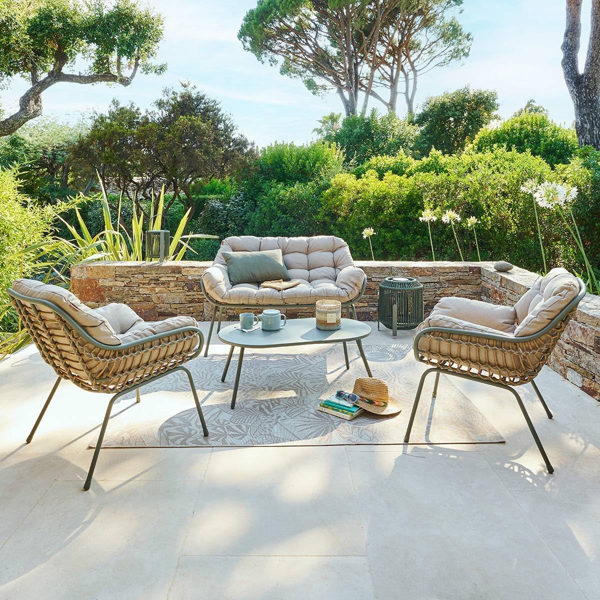 jardinite - Paopao Laurier - 4 places - aluminium, coussins confort, anti-rouille