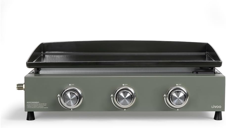 Plancha gaz 3 brûleurs - Surface cuisson XL - Allumage rapide - DOC324