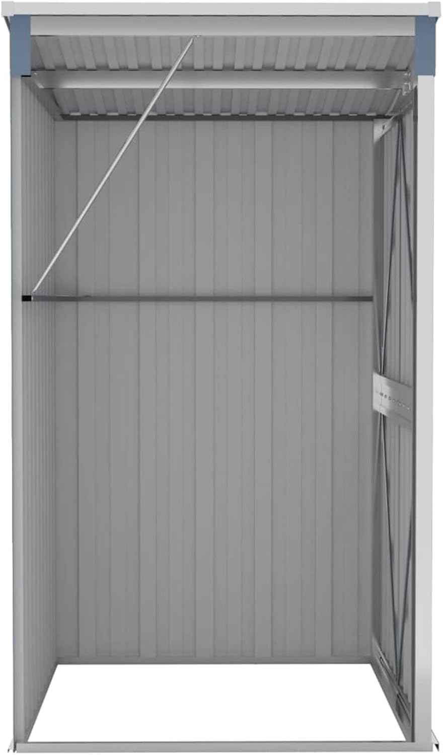 Abri de jardin mural acier galvanisé gris, 118x100x178cm, robuste