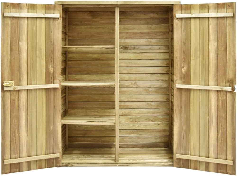 Abri de jardin - 123x50x171 cm - pin imprégné, extérieur/intérieur
