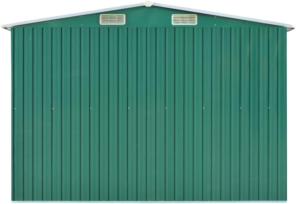 Abri de Jardin - métal vert - 257x580x181 cm - robuste, 122kg