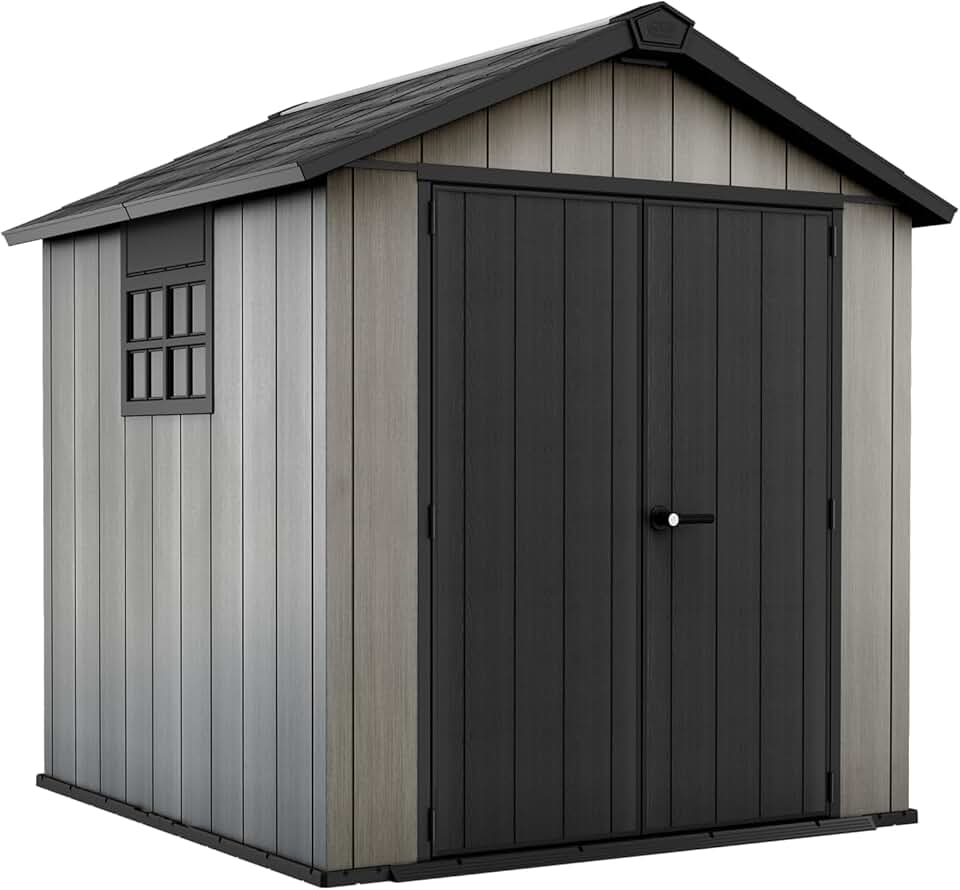 jardinite - jardinite abri de jardin résine 4,5 m² double porte bois 757