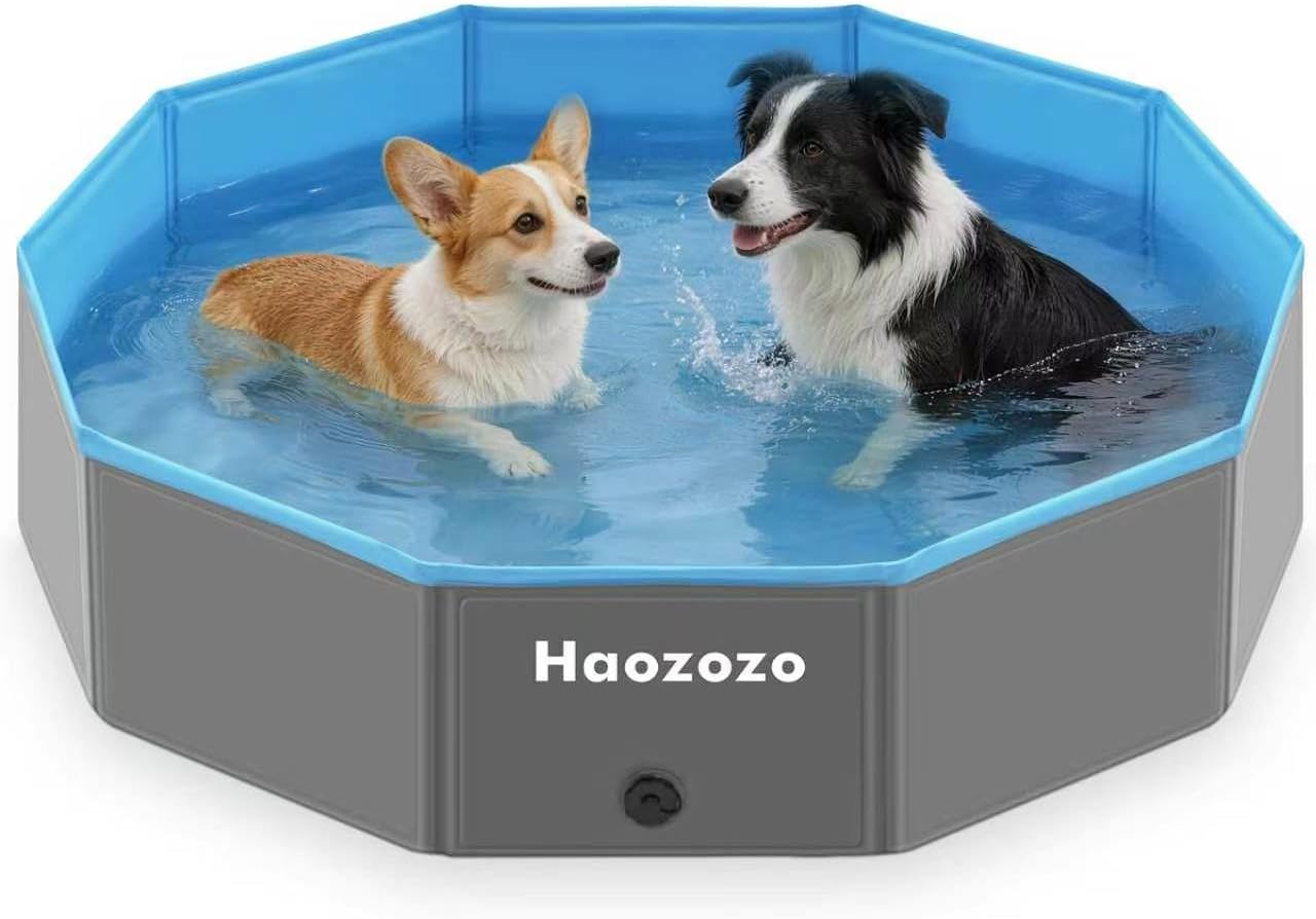 Piscine Pour Chien, 80*20CM Bassin Renforcé Pour Grands Chiens en PVC Durable, Piscine Pliable Sécurisée Antidérapante Pour Chien - Idéale Baignoire Pour Chien le Jardin et la Plage (80*20cm)