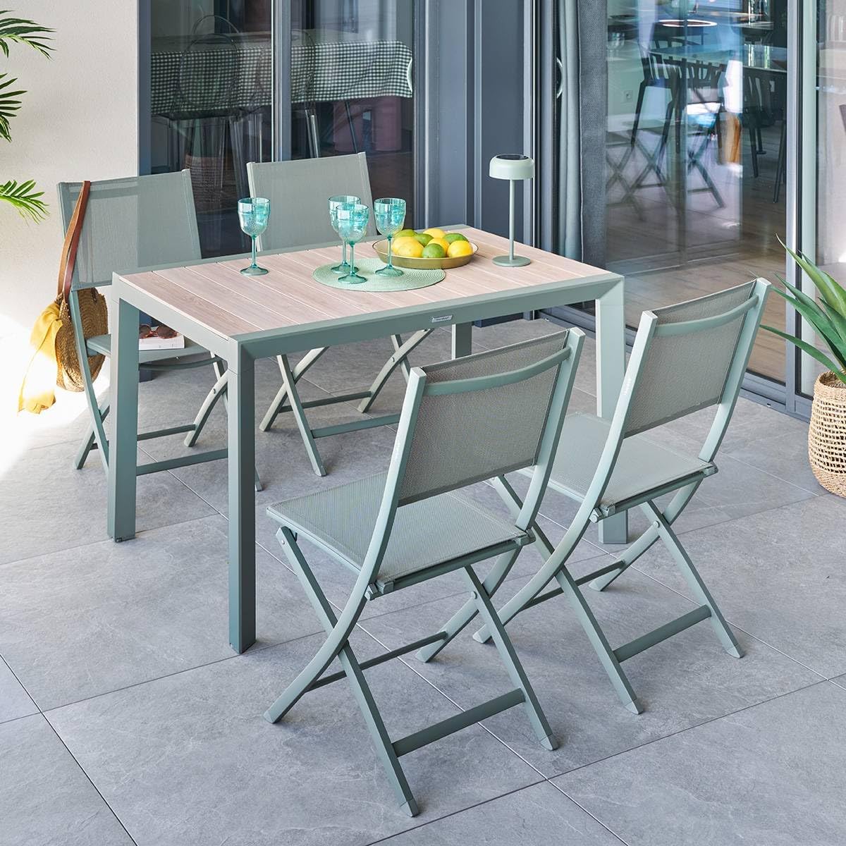 jardinite - Table Evasion 4 places - beige lin/laurier - conviviale