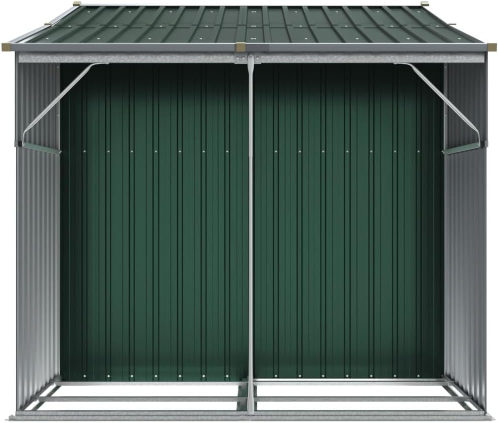 Abri de jardin acier galvanisé, toit incliné, 277x192,5x179 cm, vert