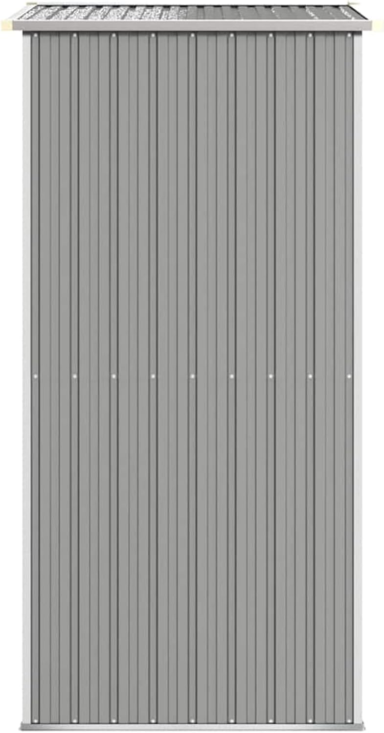 Abri de jardin extérieur en acier galvanisé gris clair - 192x108x223 cm, robuste et anti-corrosion.