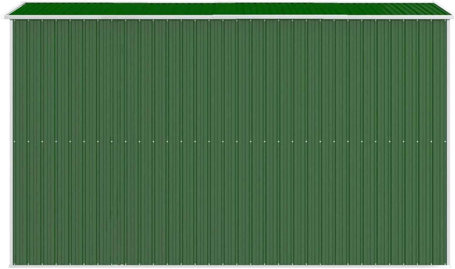 Abri de jardin - acier galvanisé vert, 192x357x223 cm, extérieur renforcé