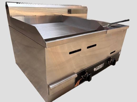 Plancha gaz inox combinée friteuse, 9400W, butane/propane