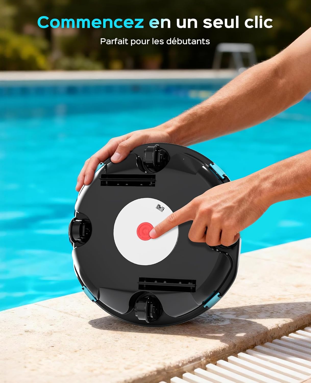 Winny - Robot piscine sans fil, 80 min d'autonomie, double filtration, 60m² - Winny200P