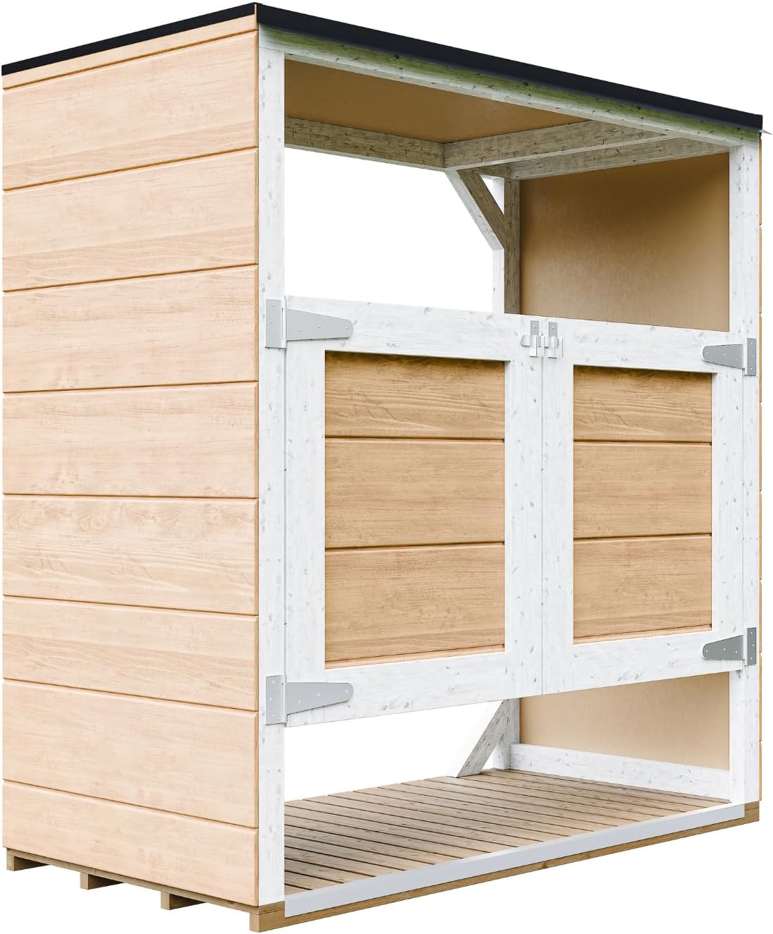 Abri de Jardin pour poubelles, Cache Poubelle extérieur 2x240L – Coffre de Rangement Exterieur, Armoire de Jardin, cabane de Jardin Exterieur – jardinite M980A-HARVEST Honey