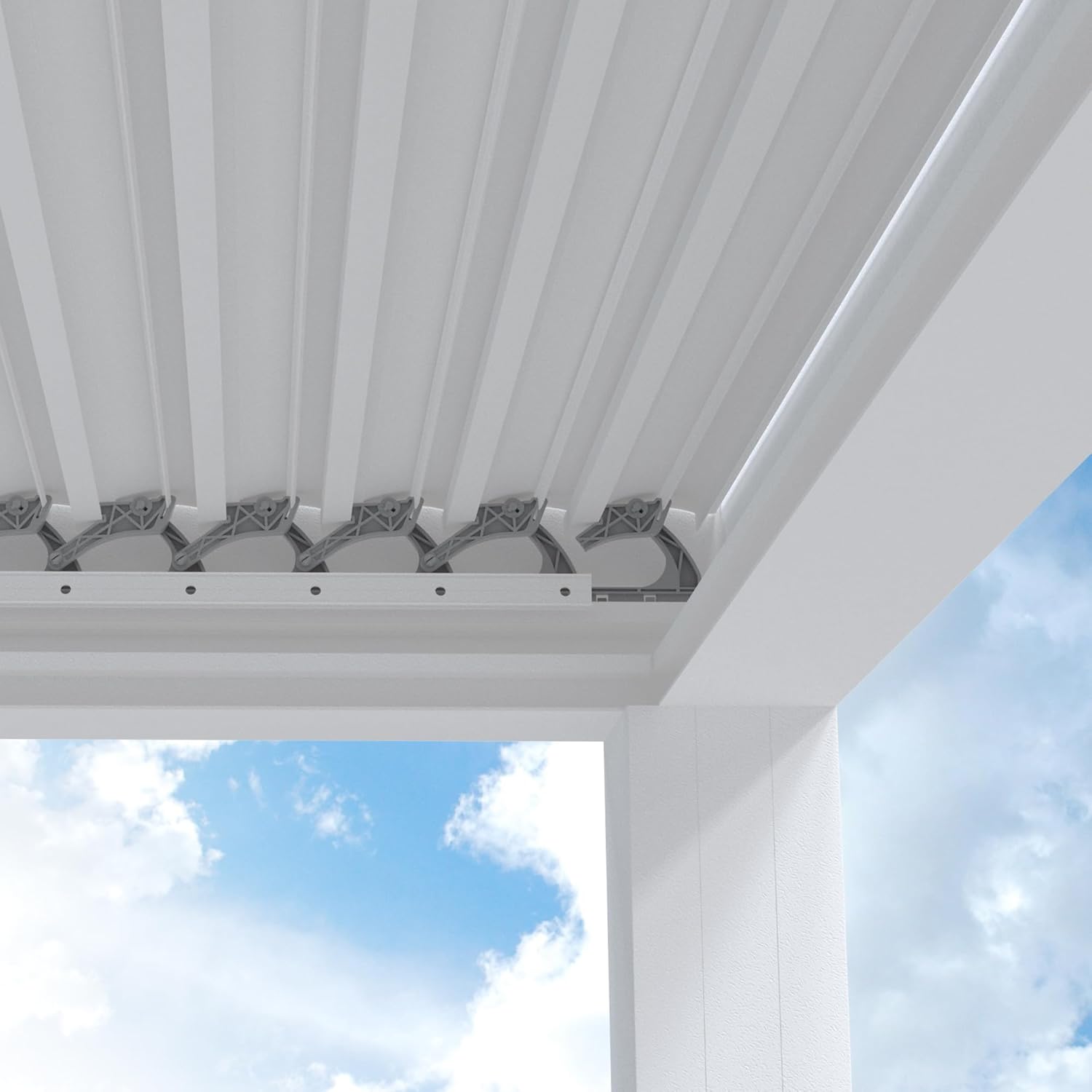 jardinite - Pergola Bioclimatique - 4,24x3m - Aluminium, lames orientables, blanc