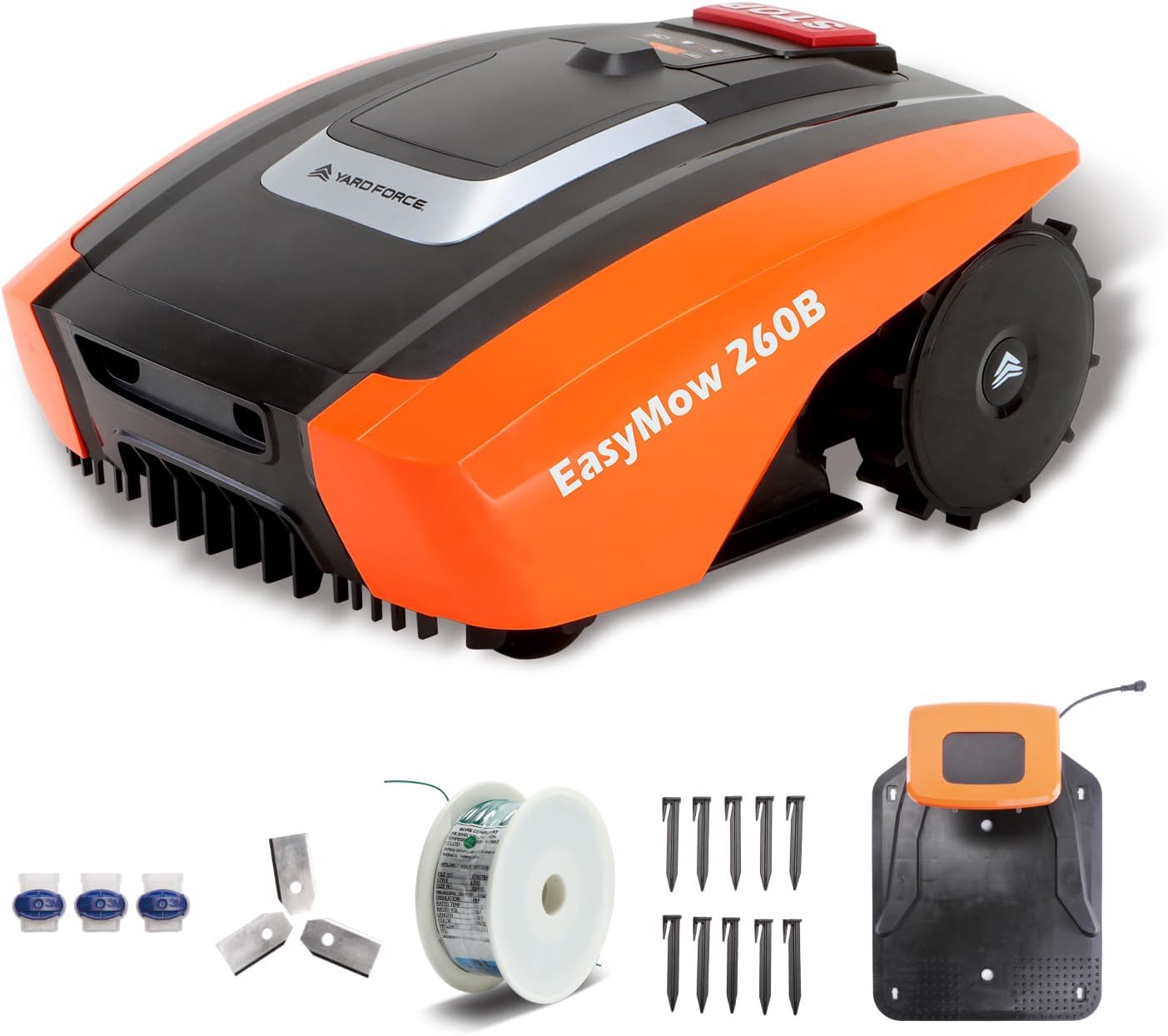 jardinite - Easymow 260B - 260m² - robot tondeuse, noir/orange
