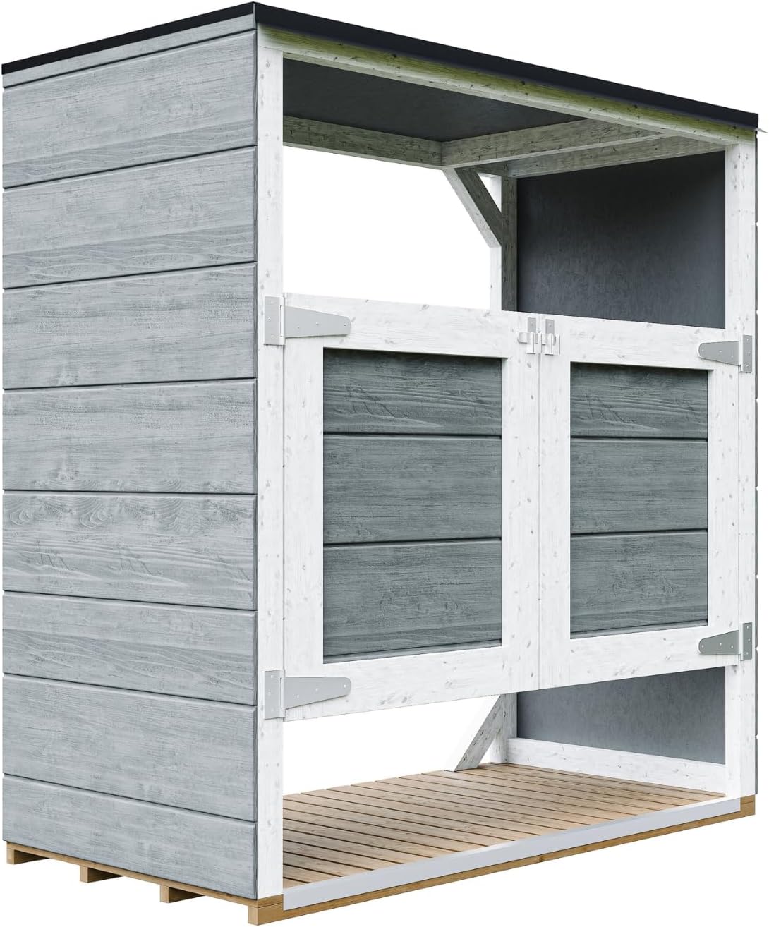 jardinite - Abri de jardin extérieur 2x240L, acier, rangement poubelles M980A-CAVERN Steel