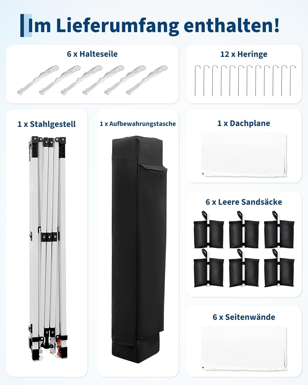 Gravee - tonnelle pliante 3x6m - imperméable, anti-UV, avec parois