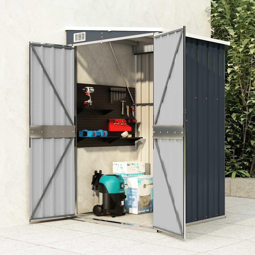jardinite Remise de Jardin Murale Anthracite 118x100x178 cm Acier,Structures extérieures, Cabanes & abris de Jardin,316219