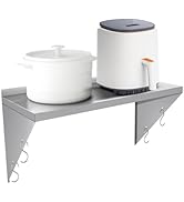 jardinite Étagère Murale Cuisine Tablette écurie INOX, monocouche Triangulaire avec Multifonctionne...