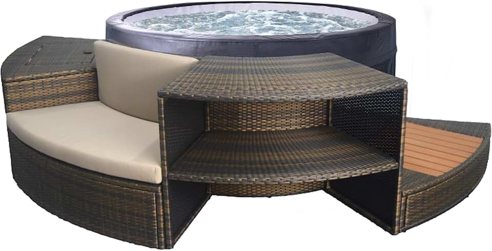 NETSPA - Vita série - spa rond 4 places, semi-rigide, mobilier inclus SP-VIP140/MOB2