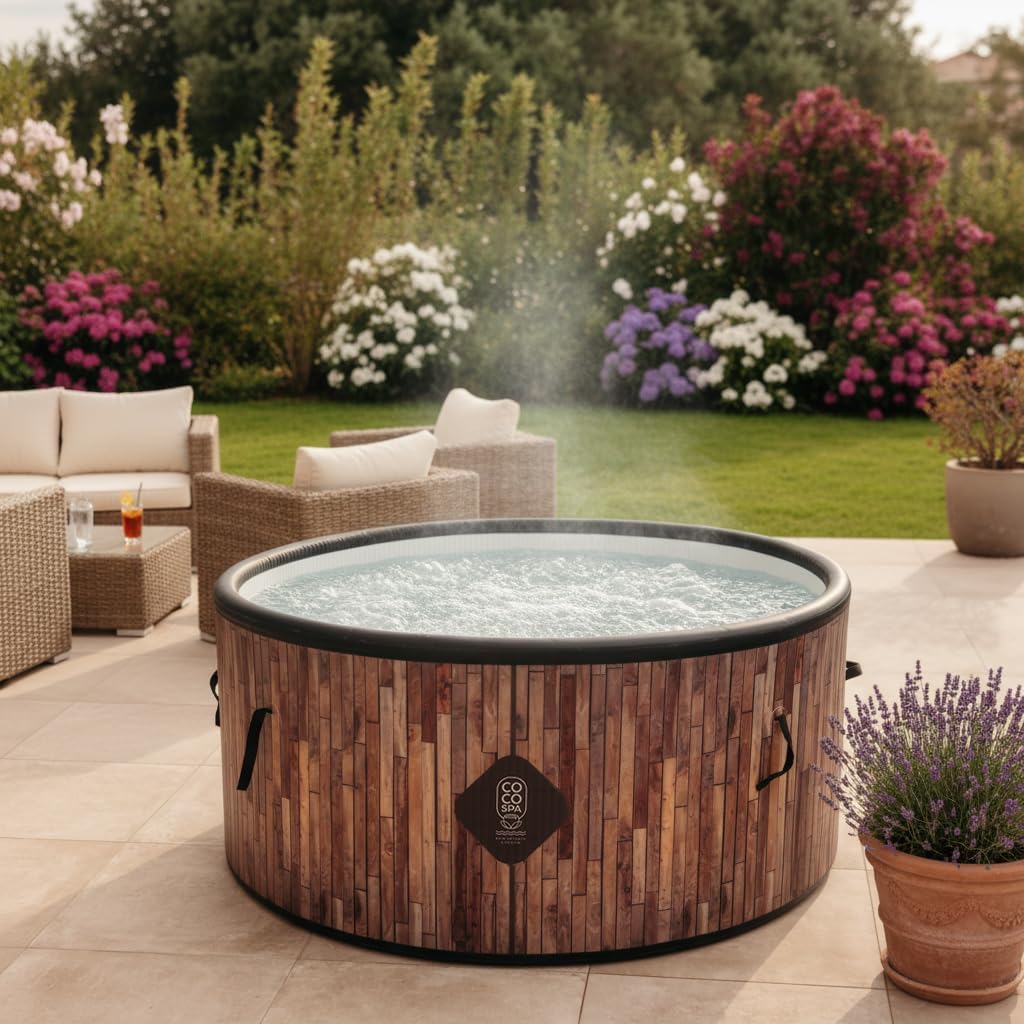 jardinite Bali Spa Gonflable - 150 cm de diamètre - 800 litres - Moteur 2240 W - 2 à 4 Personnes - Massage 140 Jets