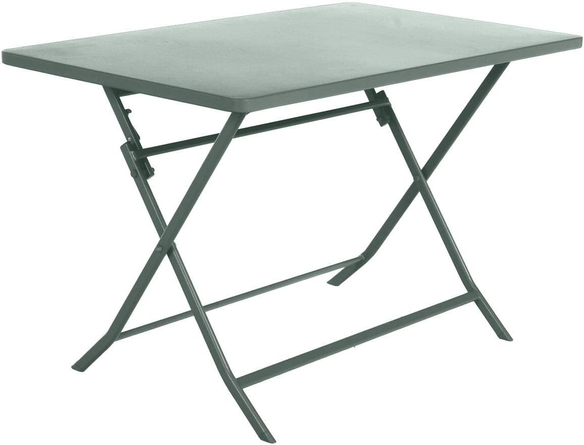 jardinite - Greensboro - table pliante 4 places acier vert olive