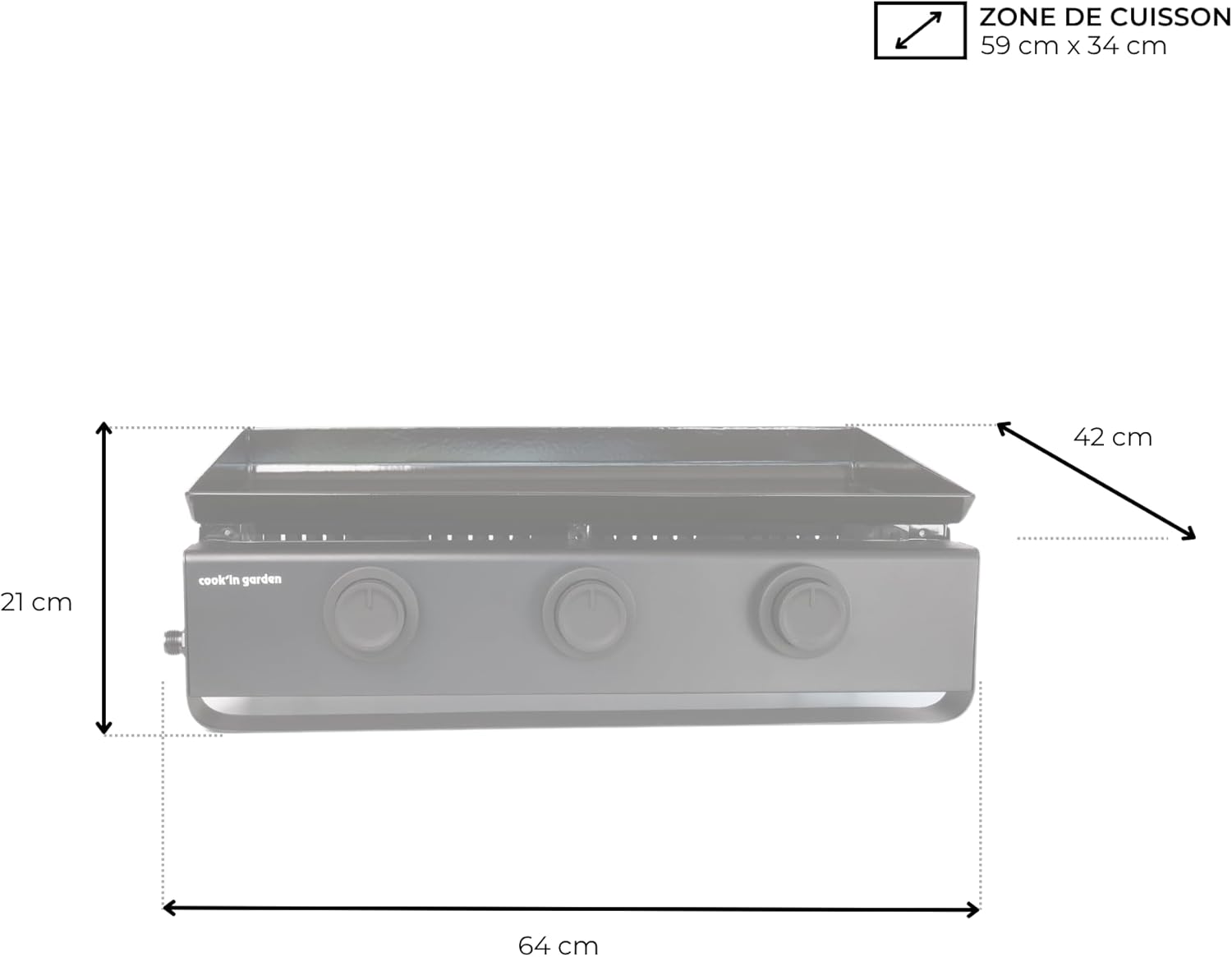 jardinite - Tempo 3 brûleurs - 6 kW - acier émaillé - bac amovible