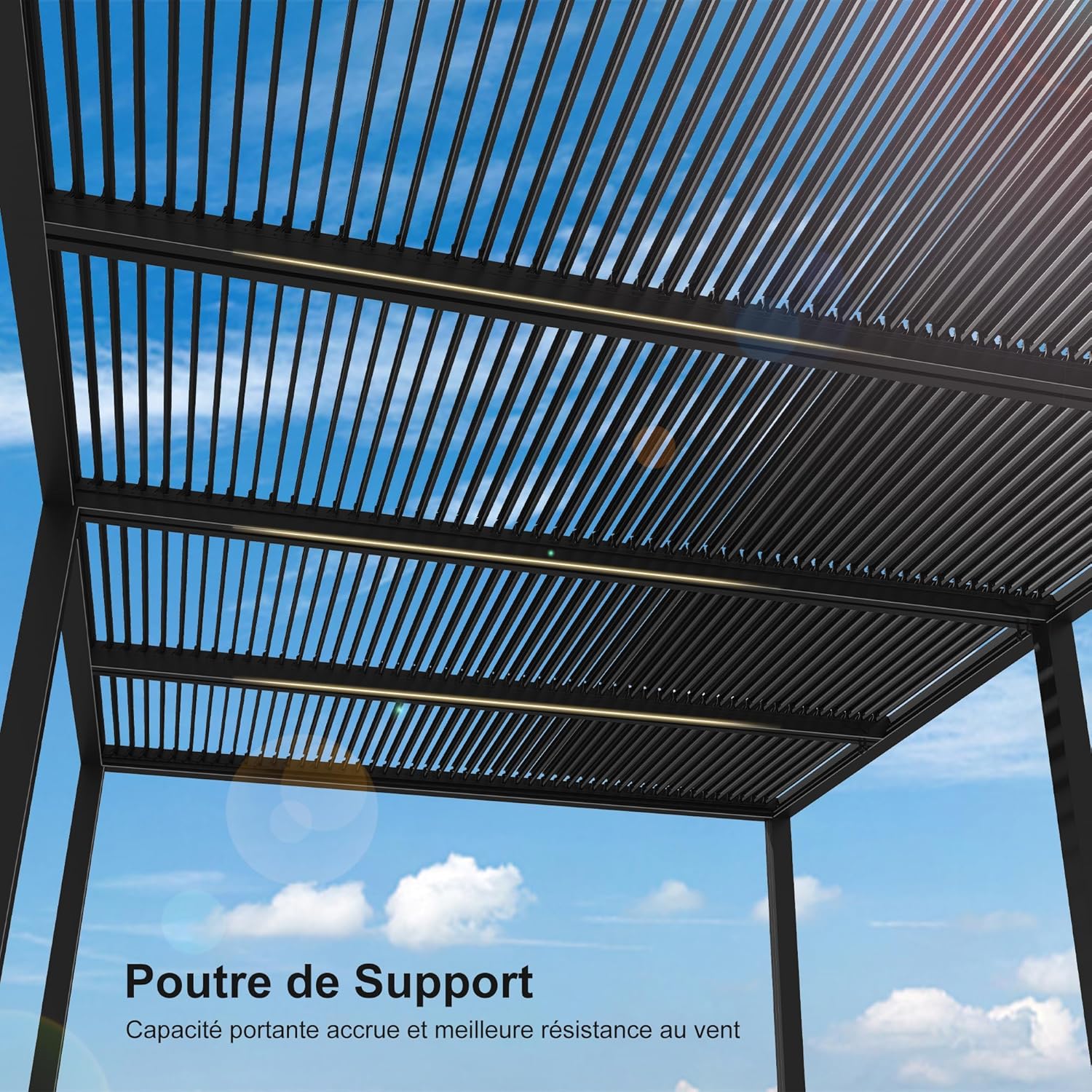 jardinite - Pergola bioclimatique - 6x3,68m - aluminium lames orientables