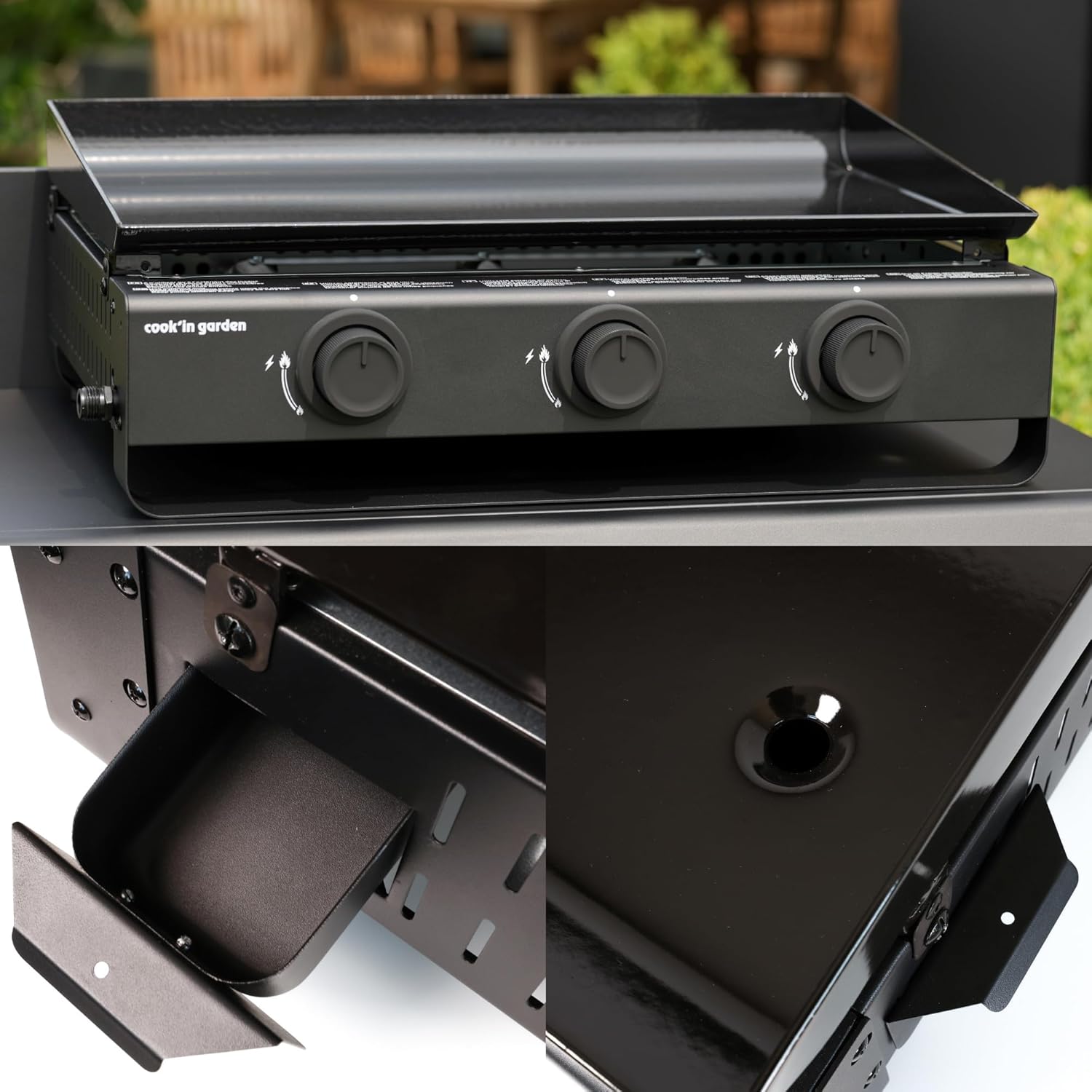 jardinite - Tempo 3 brûleurs - 6 kW - acier émaillé - bac amovible