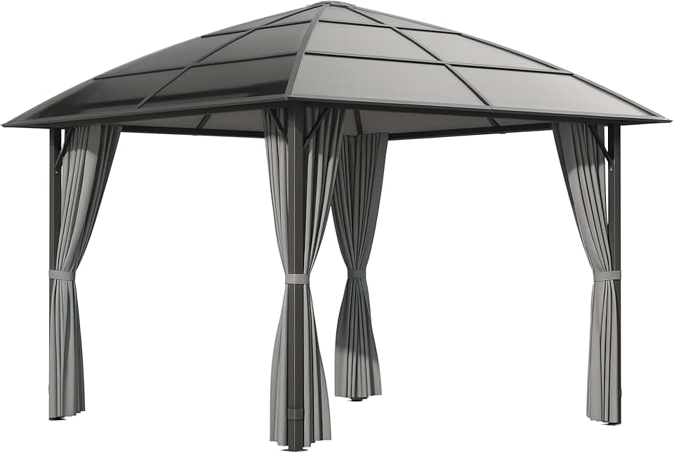 jardinite - pavillon jardin aluminium 3x3m toit polycarbonate UV60+