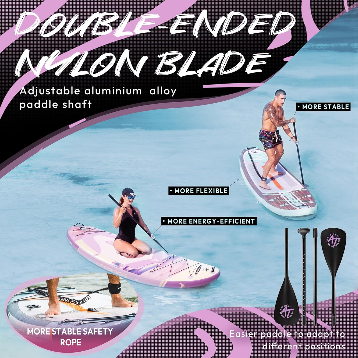 Planche à pagaie gonflable pour adultes, 350 x 89 x 15 cm, 200 kg, extra large, avec kit d'accessoires de SUP et sac à dos, planche de kayak antidérapante, stable, pour yoga, pêche, surf
