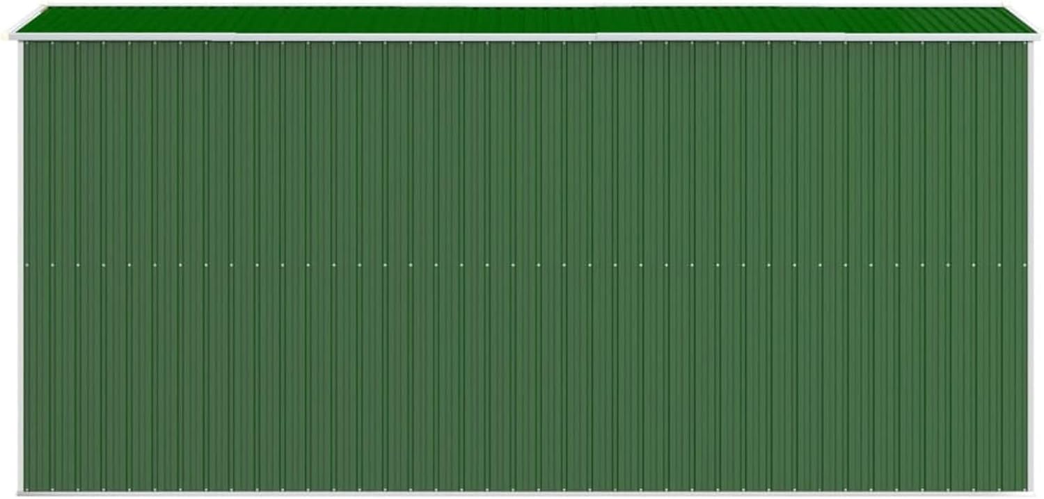 Abri de jardin extérieur en acier galvanisé vert 192 x 440 x 223 cm