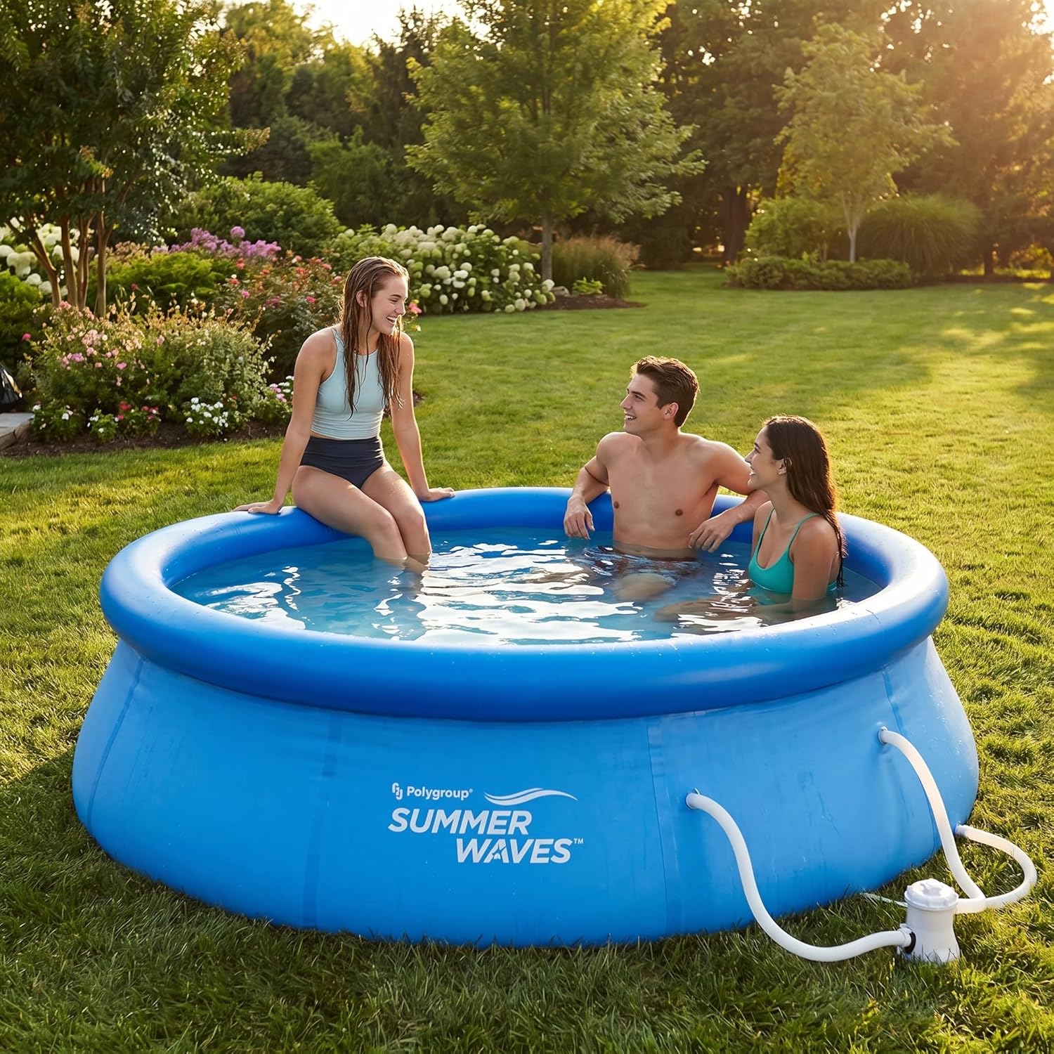 jardinite Piscine de 366 x 91 cm, installation rapide, idéale pour la famille, avec pompe de filtration