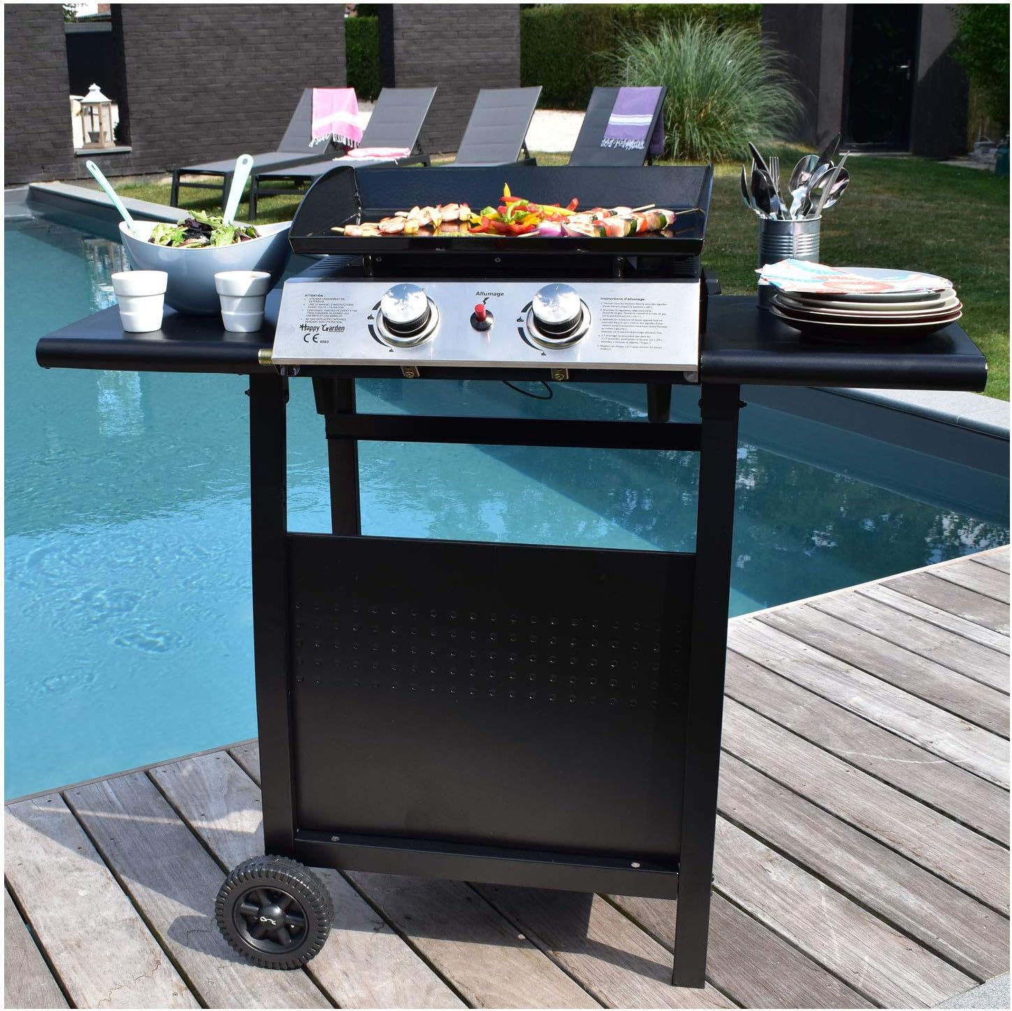 jardinite - Mala série - 2 brûleurs gaz 5kW, chariot - dimensions MALA