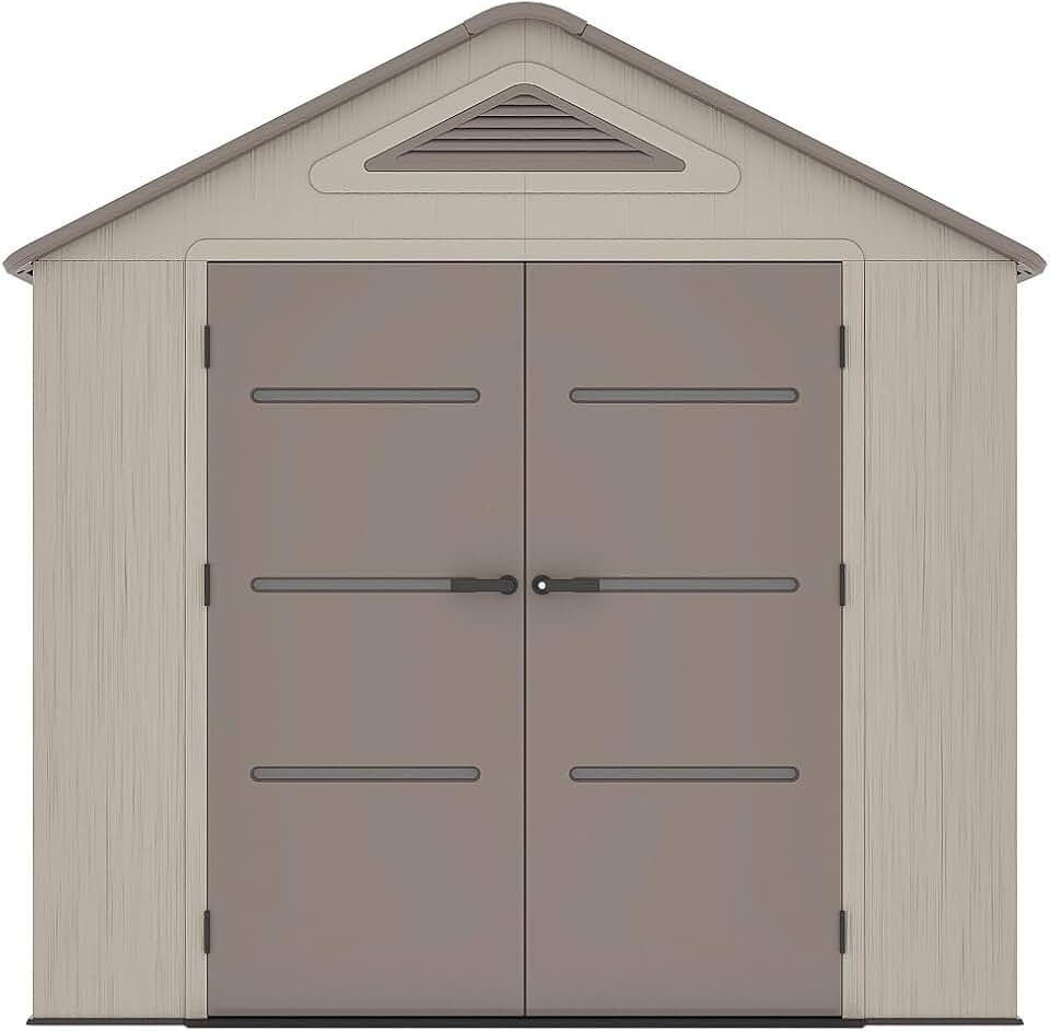 jardinite - Abri de jardin résine 4,5m², beige/marron, plancher, 22mm - ANTEVA