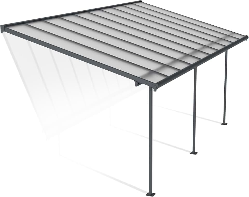 jardinite jardinite Sierra pergola aluminium polycarbonate 3x6.10 gris transparent