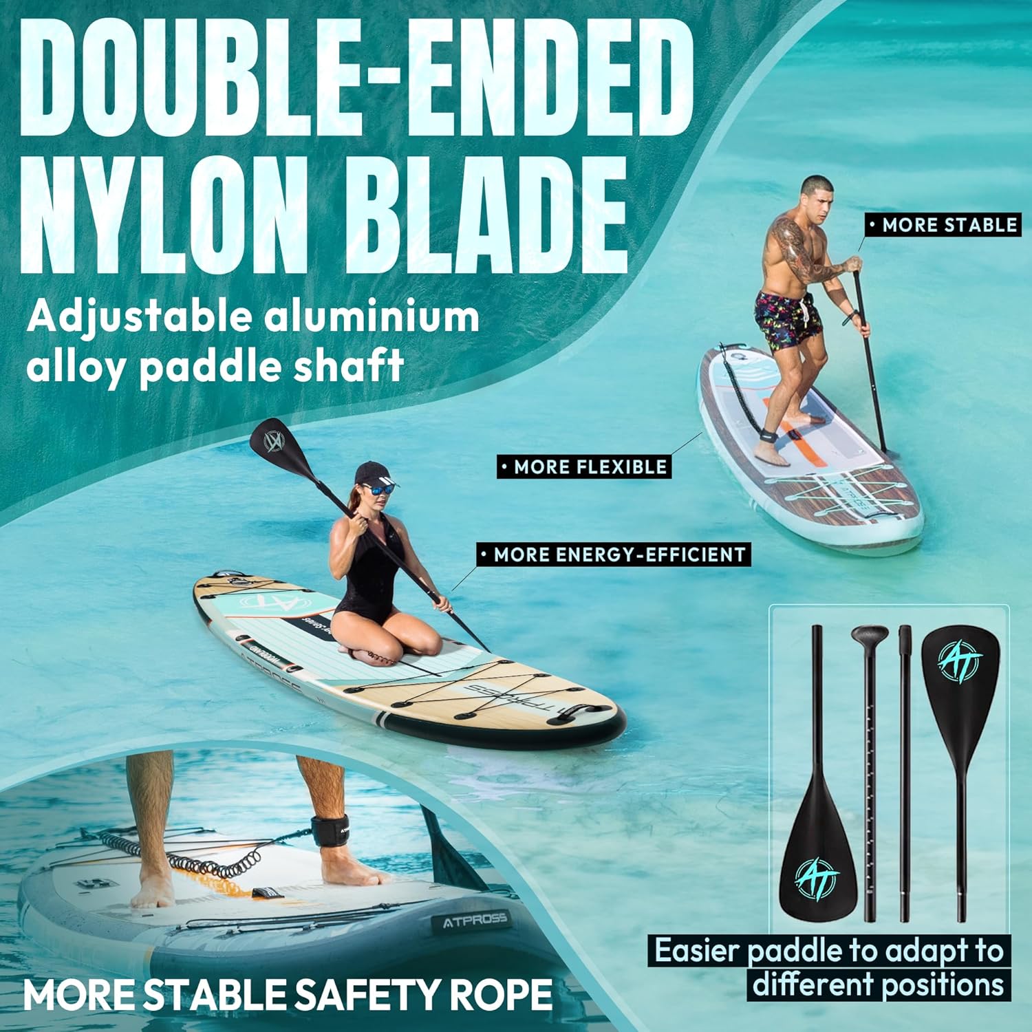Planche à pagaie gonflable - adulte - 350x89x15 cm - 200 kg, kit SUP, grande stabilité