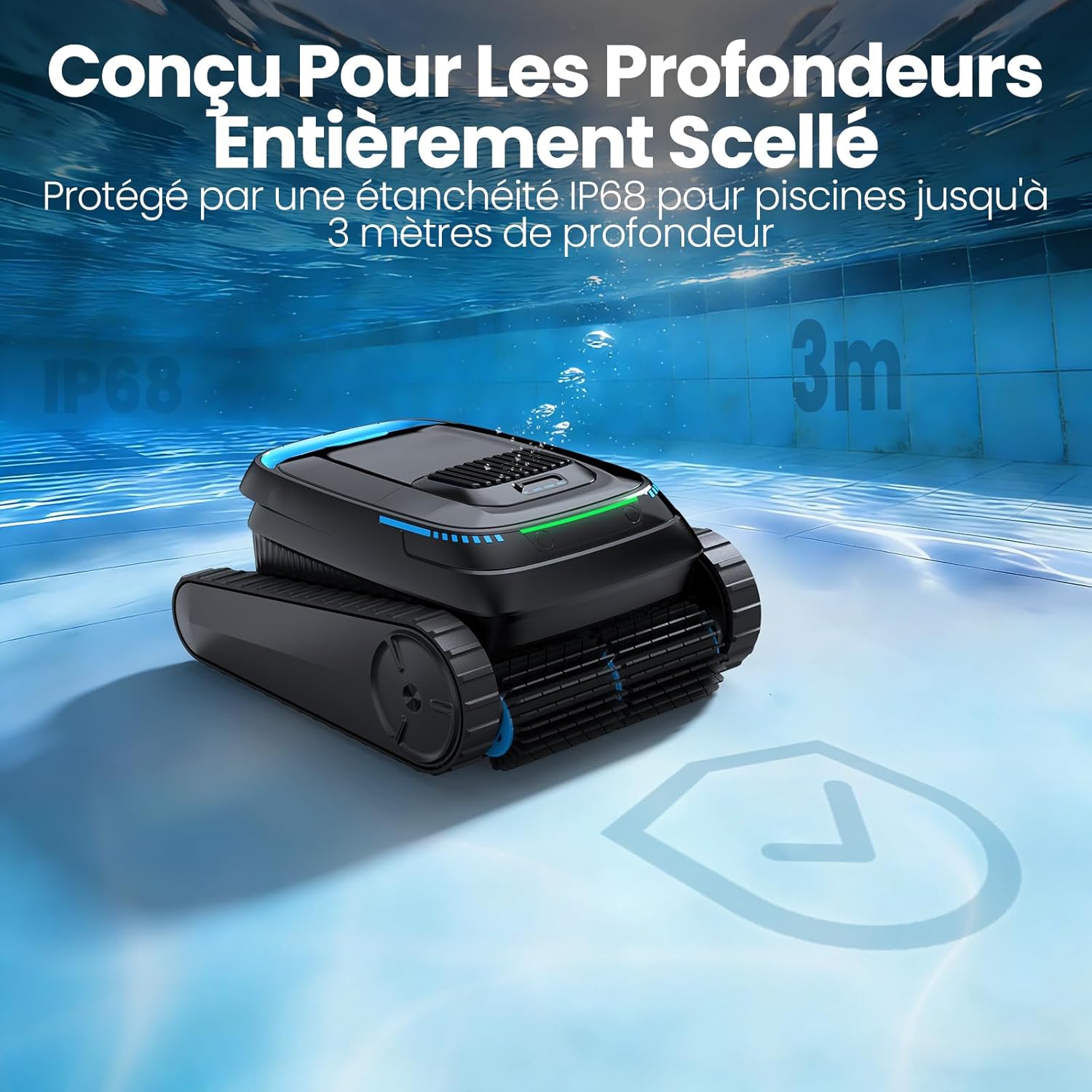 Robot piscine - version 2026 - 170㎡ - sans fil, batterie, 18927 L/H