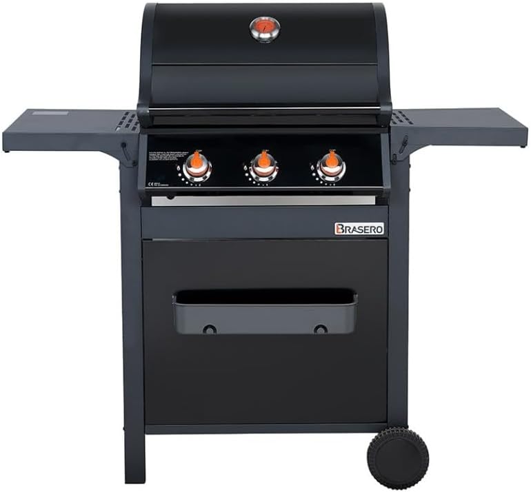 Favex - Spring II - barbecue gaz 3 brûleurs 9,95 kW, mixte grille & plancha, EASY CLEAN, tablettes rabattables, jusqu'à